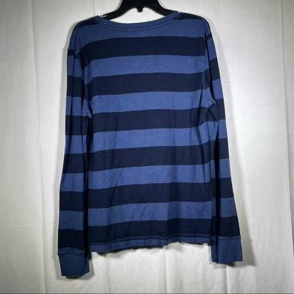 Arizona Jean Co Mens Long Sleeve Pullover Shirt XL Oversize Blue Stripe - Picture 5 of 6